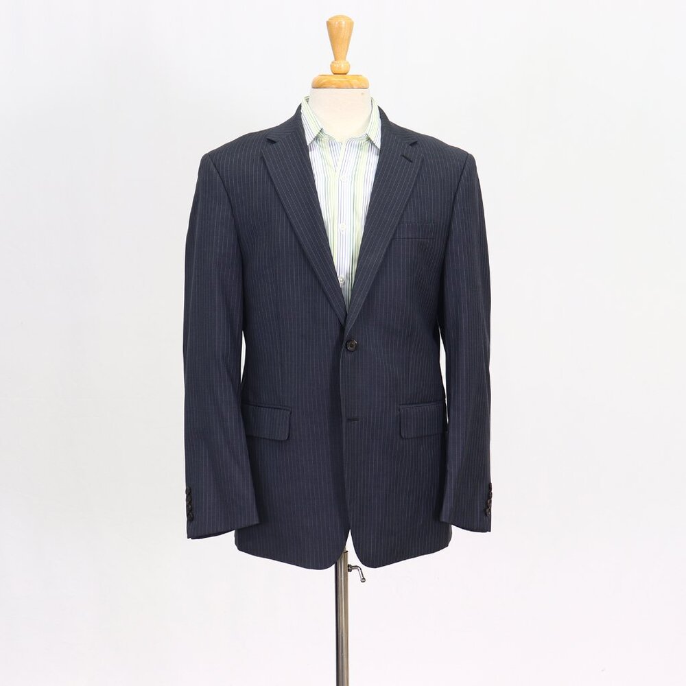 Ralph Lauren 40R Gray Blazer Sport Coat Jacket 2-Button Stripe Y894
